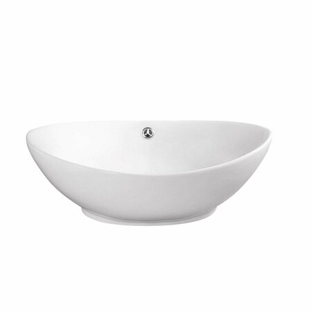 KD GABINETES White Artistic Porcelain Vessel Bathroom Sink, 22.875 x 15 x 7.5 in. KD1890488